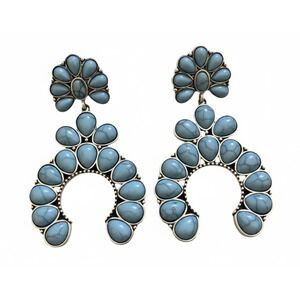 Oversized Turquoise Squash Blossom Earrings – Western Statement Jewelry‎